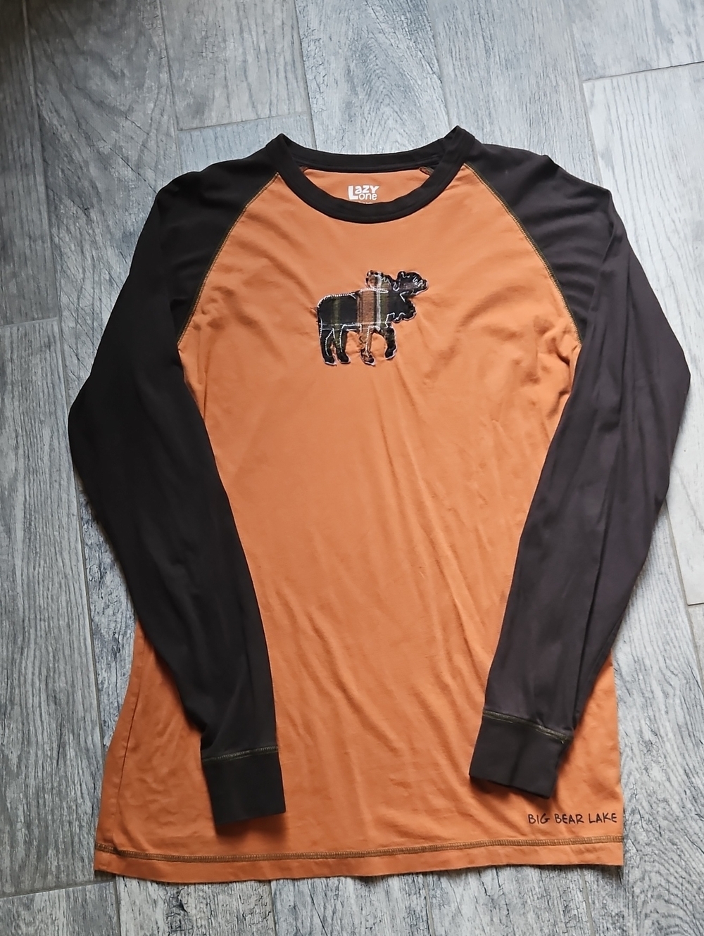 Lazy One Rust Body with Dark Brown Raglan Moose Tee